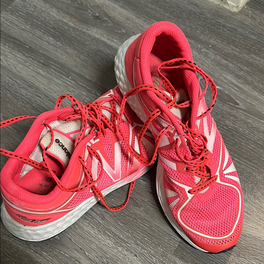 New Balance Pink and White Athletic Shoes